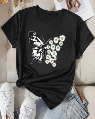Bild von Personalisiertes Damen T-Shirt Schwarz