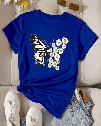 Bild von Personalisiertes Damen T-Shirt Blau